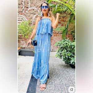 Blue Tie-Dye Maxi Dress